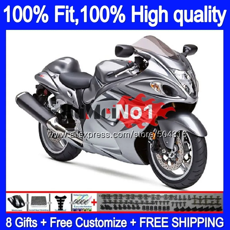 Инъекции для SUZUKI GSXR-1300 GSXR 1300 Hayabusa 30MC. 23 Блестящая серебряная GSXR1300 2008 2013 08 13, 14, 15, 16 лет обтекатель - Цвет: No. 1