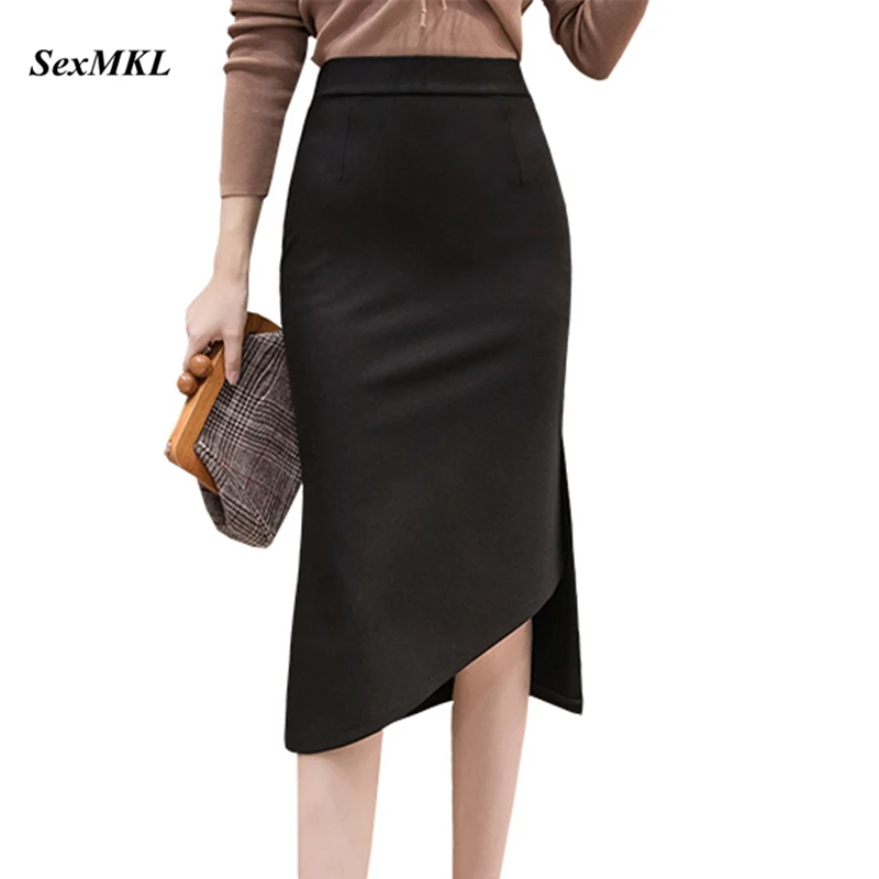 

Faldas Mujer Moda 2023 Fashion High Waist Office Long Skirts Womens Clothes Korean Elegant Slim Women Sexy Bodycon Black Skirt