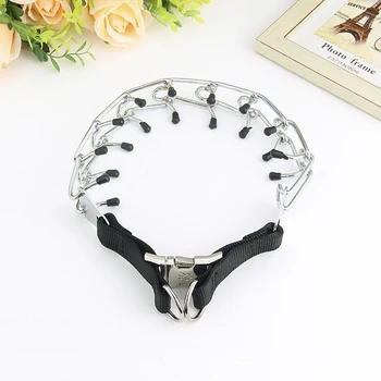 

Dog Strong Collar Metal Pinch Training Collars With Quick Release Buckle For Dogs Adjustment Training Dog Chain Collar