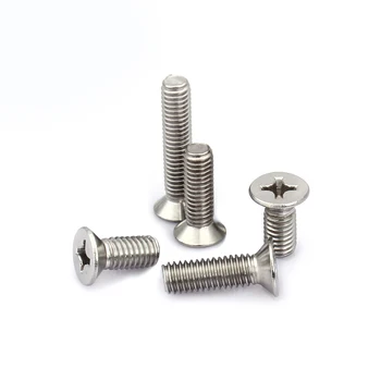 

50pcs M1.4 Phillips countersunk screws cross flat head machine teeth screw mechanical bolts stainless steel bolt 3mm-16mm long