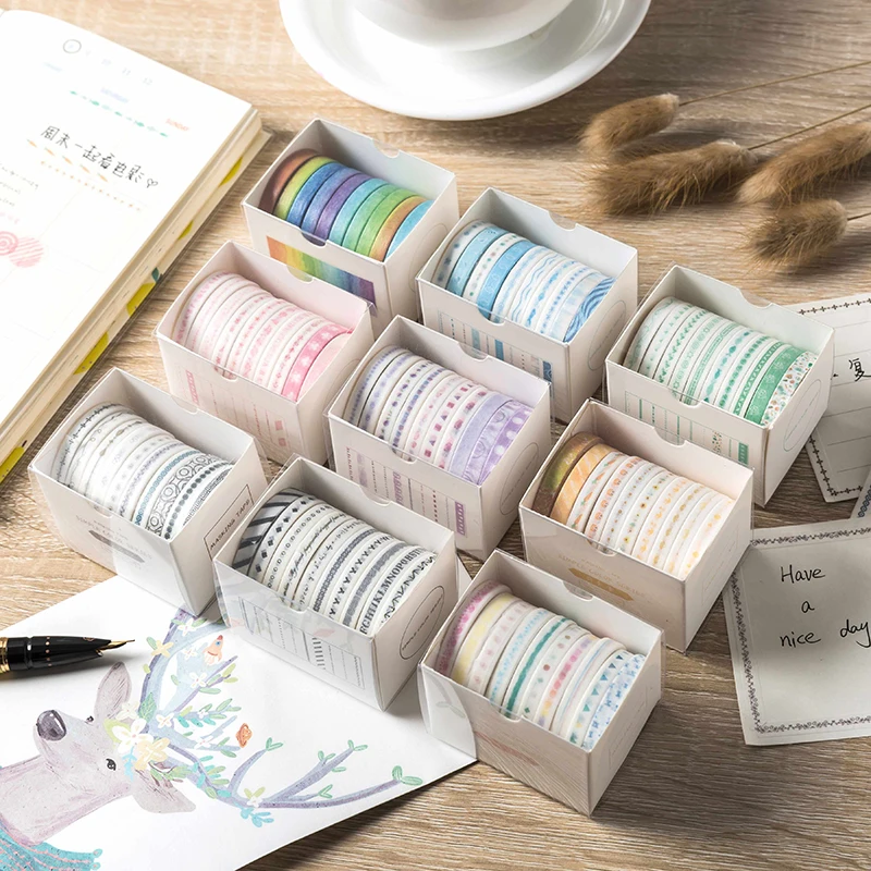 

Cute Paw Sakura Letter Paper Bullet Journal Masking Washi Tape Set Japanese Stationery Label Stickers Scrapbooking Supplies