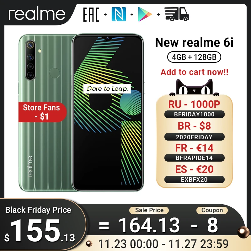 Realme 6i 6 i глобальная Версия Мобильный телефон