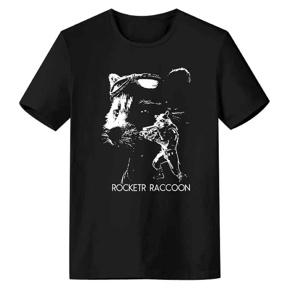 

Marvel Avengers Cosplay Rocket Raccoon T-shirt Men Summer T Shirt Short Sleeve Tops Teens Tees Cotton