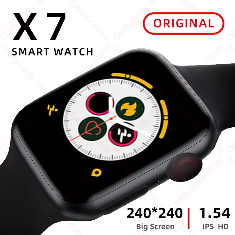 IWO X7 Smart Watch for Men Women Support Bluetooth Call Heart Rate Pedometer Smartwatch Watches Series 6 pk IWO 10 X6 W26 t600