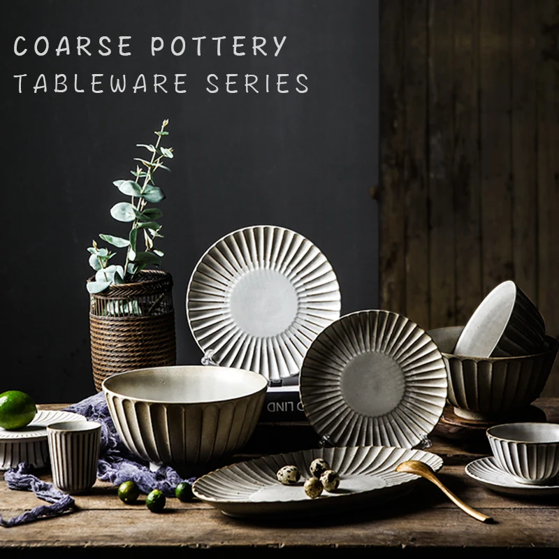 FANTERCY Personality Creative Set Eating Dishes Set Household Eating Dish Japanese Style Retro Cutlery Dishes and Plates Sets FANTERCY Personality Creative Set Eating Dishes Set Household Eating Dish Japanese Style Retro Cutlery Dishes and Plates Sets