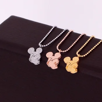 

Elegant Scrub Mickey Mouse Pendant Necklace Cartoon Mouse Girl Cute Clavicle Chain