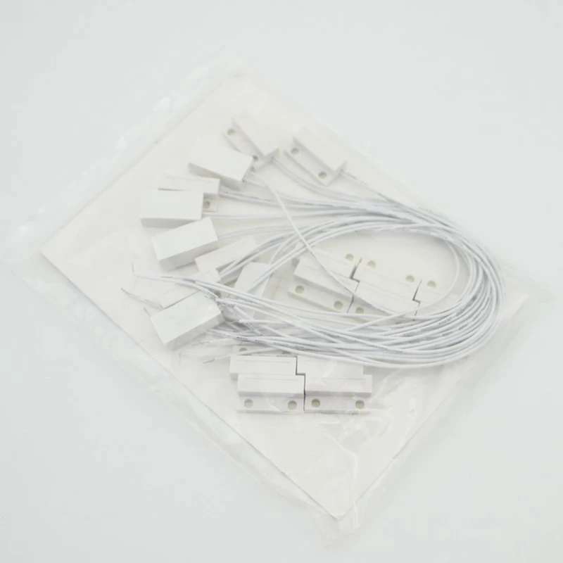 FFYY-5 Pcs Mc-38 Wired Door Window Sensor Magnetic Switch For Home Alarm System,When Sensor Together,Normally Closed Nc