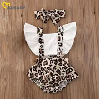 Ma&Baby 0-24M Summer Leopard Baby Girl Romper Newborn Infant Clothing Ruffles Jumpsuit Overalls Cute Costumes 1