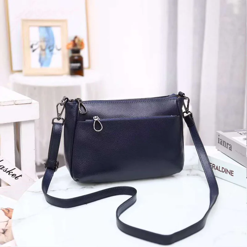 

Luxury Genuine Cow Leather Crossbody Hand Bags For Women Soft Real First Layer Cowhide Handbag Bag Messenger Shoulder Flap Bags