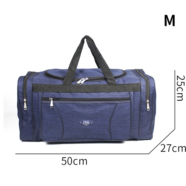 Oxford Waterproof Men Travel Bags Hand Luggage Big Travel Bag Business Large Capacity Weekend Duffle Travel Bag M-blue