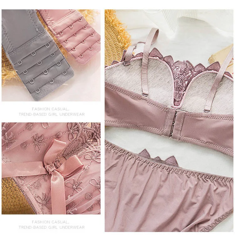 Roseheart летние женские модные красные фиолетовые беспроводные сексуальные комплекты нижнего белья, хлопковые трусики, Мягкие Бесшовные комплекты бюстгальтеров нижнее белье A B