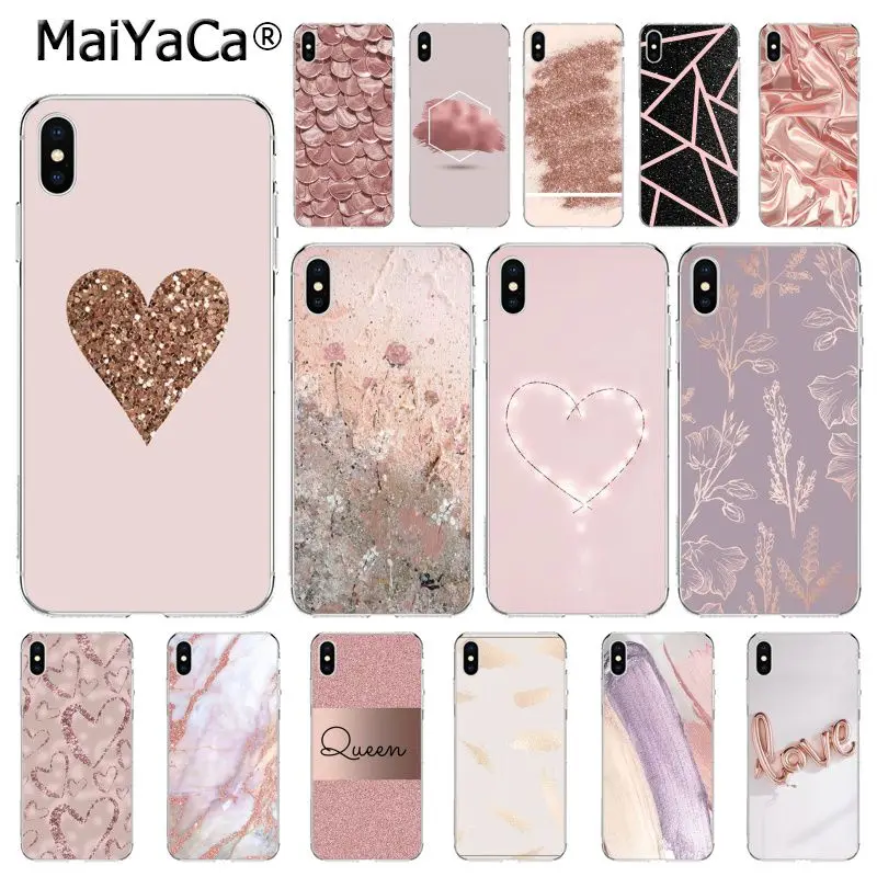 MaiYaCa Золотой Розовый блестящий чехол для телефона iphone 11 Pro 11Pro Max 8 7 6 6S Plus 5 5S SE XR X XS MAX