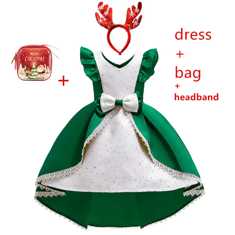 Новое рождественское платье для девочек костюм Детские платья принцессы детское