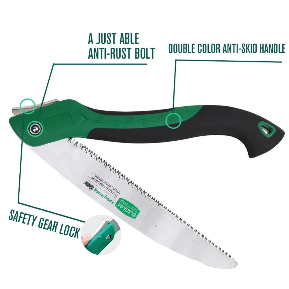 LAOA 10 inch 7T/12T Wood Folding Saw Outdoor For Camping SK5 Grafting Pruner for Trees Chopper Garden Tools Unility Knife 2