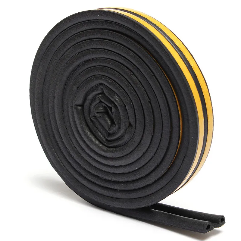

Useful 5m Self-Adhesive P Type Doors Windows Foam Seal Strip Soundproofing Collision Avoidance Rubber Sealing Strips Sticker