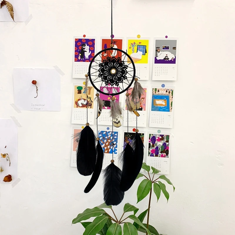 Creative Beaded Lace Dream Catcher Simple Home Black Elf Dream Catcher Wedding Dream Catcher