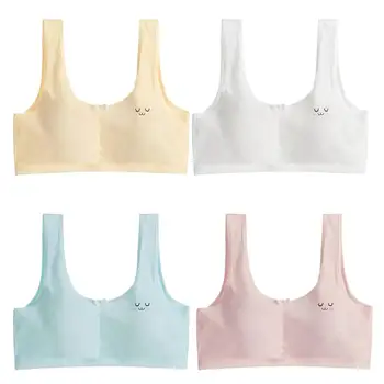 

Young Girls Cotton Bra Kids Sport Wireless Small Training Puberty Underwear Crop Tops Racer Back 8-15Years