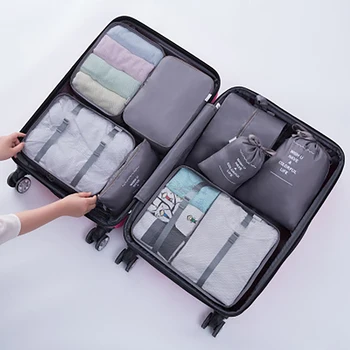 

New 8pcs/set Travel Bags Protable Suitcase Clothes Shoes Underwear Bra Travel Storage Bag Women Clothes Luggage Organizer