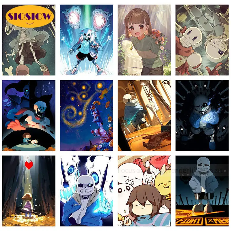 5d Diamond Embroidery Cartoon Undertale Game Frisk Sans Papyrus Fanart Diamond Painting Cross Stitch Handmade Art Craft Diy Gift Diamond Painting Cross Stitch Aliexpress