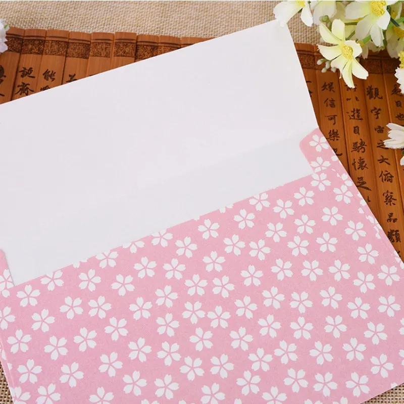 Sakura-sobre para escribir y escribir cartas, suministros de papelería para oficina y escuela, bonitas flores, 10 Uds. Por paquete