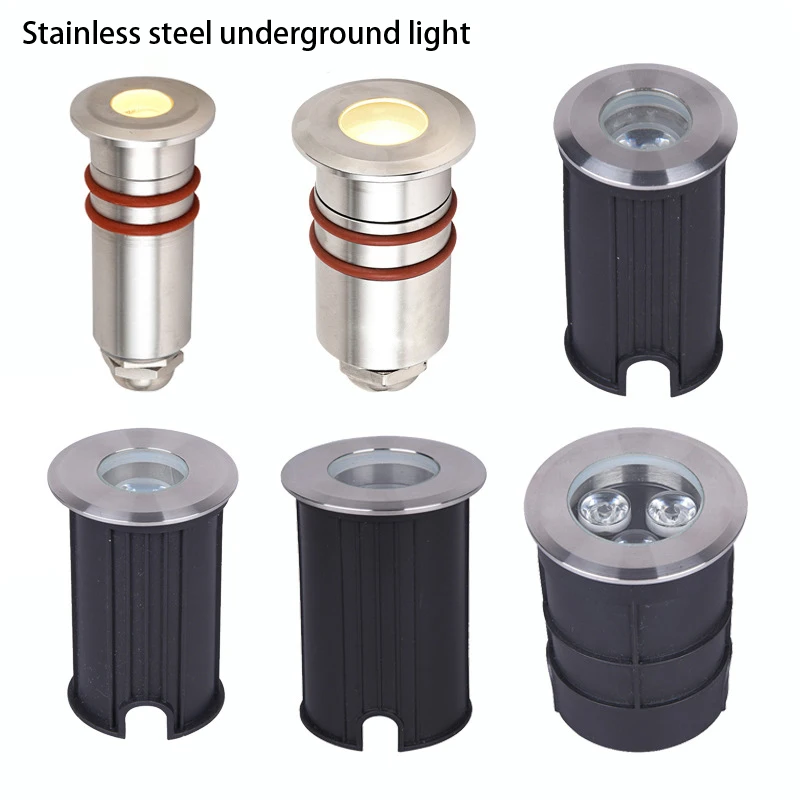 12V 24V 110V 220V stainless steel buried light mini Outdoor LED underground 1W 3W RGB red green blue floor | Освещение