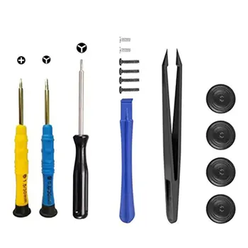 

3D Replacement Analog Joystick For Switch Controller With 4 Thumbstick Caps 3 Wing & Cross Screwdriver & Fixing Tools