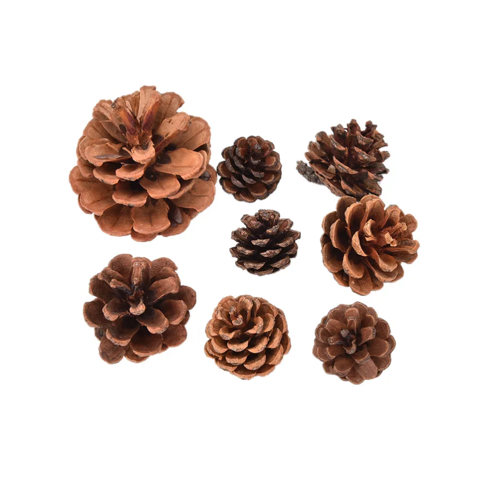 10pcs/Set Christmas Tree Hanging Pine Cones 2-7cm Wood Pinecone Balls For Home Office Party Decoration Ornament