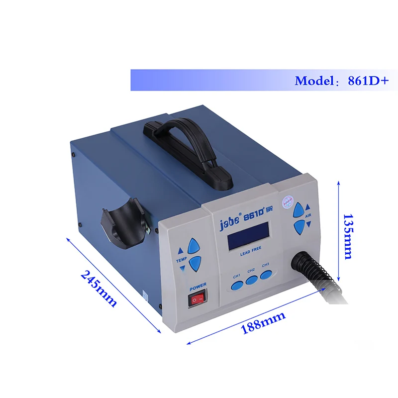 JABE 861D интеллектуальная Бессвинцовая фена паяльная станция SMD паяльная сварочная станция для Motherboad IC чипы ремонт