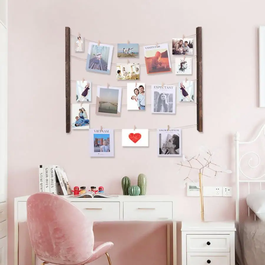 Рамка для дома, древесные настенные DIY фото рамки дисплей стойки набор коричневый Домашний Декор картина