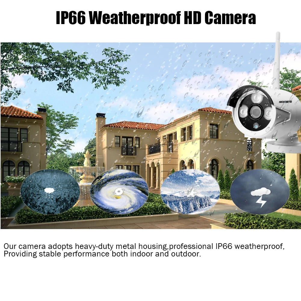 4CH IR HD Домашняя безопасность Wifi Беспроводная ip-камера система 1080P CCTV набор наружная Wifi камера s видео NVR комплект видеонаблюдения CCTV