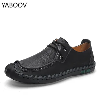 

2019 New Big Size 39-47 Oxfords Genuine Leather Men Shoes Hot Sale Moccasins Fashion Casual Low Lace-up Shoes Zapatillas Hombre