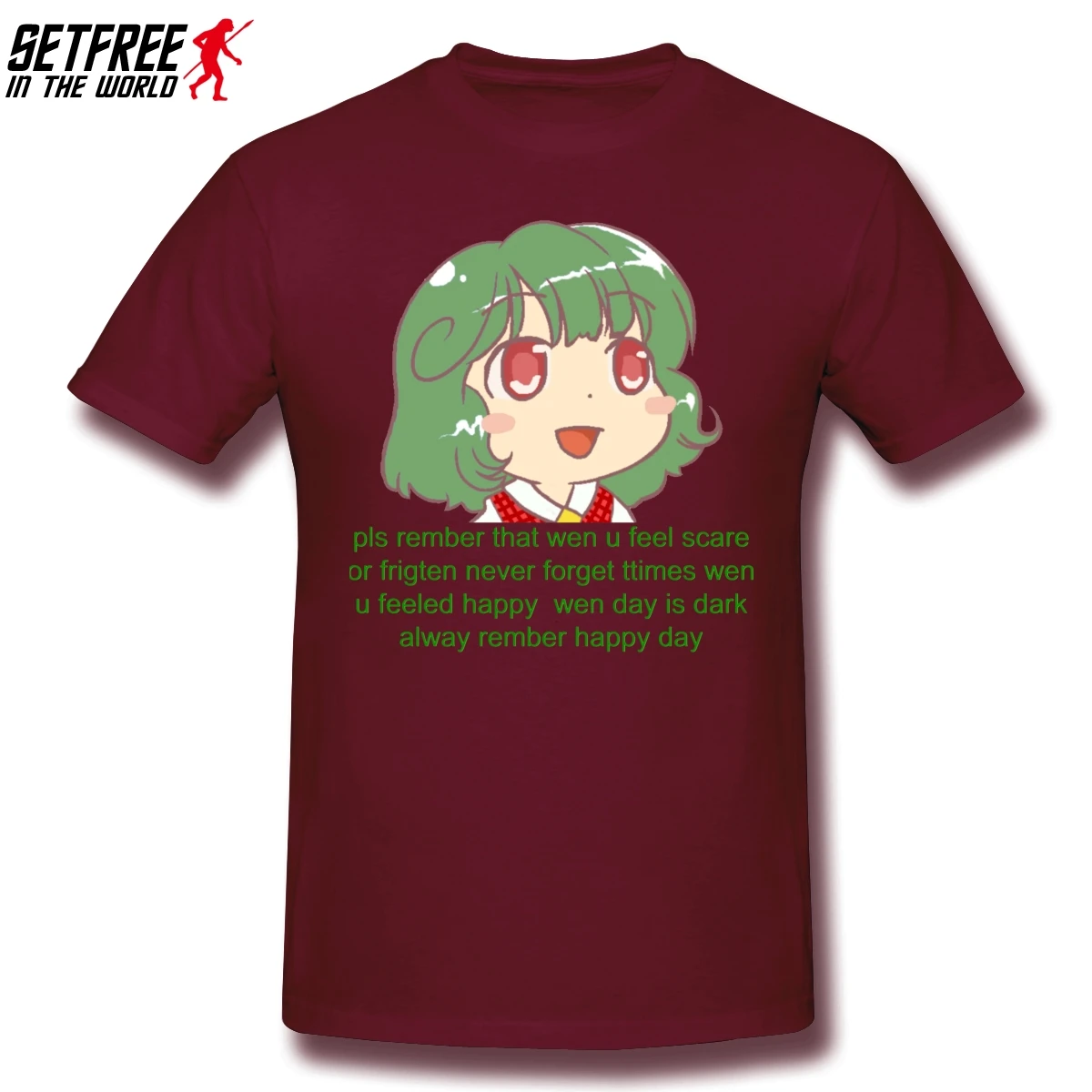 Chibi Yuuka Для мужчин T рубашка большого размера с О-образным вырезом хлопок короткий рукав на заказ с изображением забавных милых аниме мем футболки - Цвет: Коричневый