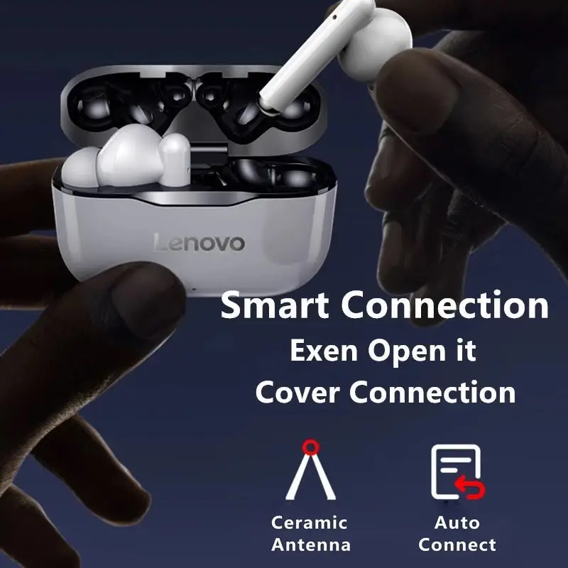 Новинка беспроводная гарнитура Lenovo LP1 Bluetooth 5 0 двойная стерео с шумоподавлением