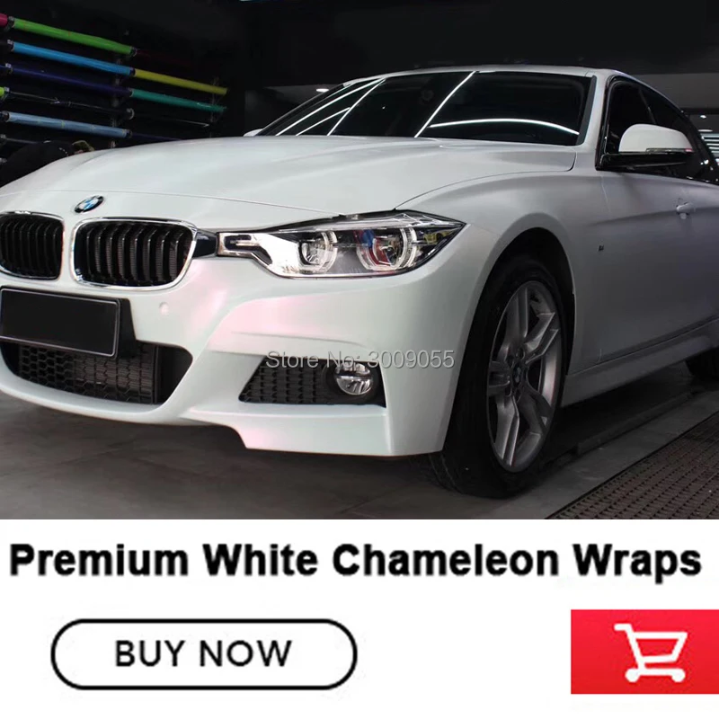 

high end Pearl matte white Chameleon Vinyl Stikcer with air free bubbles white chameleon Vinyl white red Chameleon vinyl