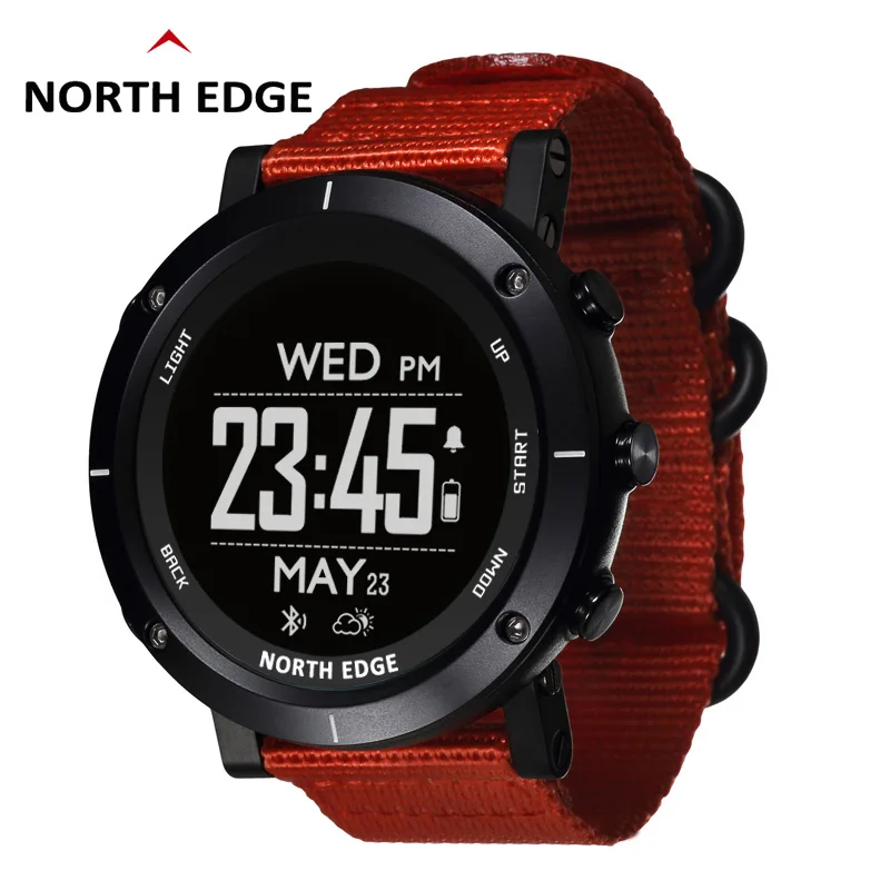 North Edge Men Sports Digital Watches Waterproof 50M Clock Gps Weather Altimeter Barometer Compass-4
