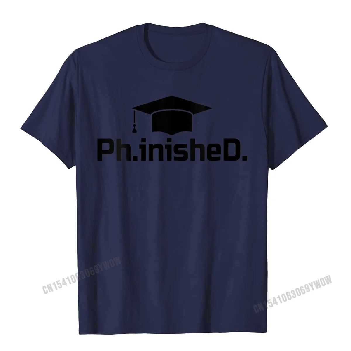 Crazy Tops T Shirt Brand Crewneck Printing Short Sleeve Pure Cotton Men T-Shirt Printed T Shirts Drop Shipping Womens Doctorate Graduate PhinisheD PhD Graduation Gift V-Neck T-Shirt__879 navy