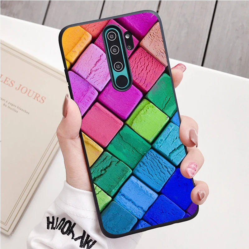 Watercolors Set Paint Palette black Silicone Phone Case For Redmi note 9 8 7 Pro S 8T 7A Cover xiaomi leather case design