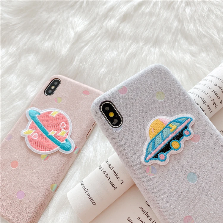 Карамельный цвет плюшевый 3D космический корабль чехол s для iphone 11 11Pro Max XR X XS Max 6S 7 8 Plus Мягкий парный чехол для телефона парные чехлы