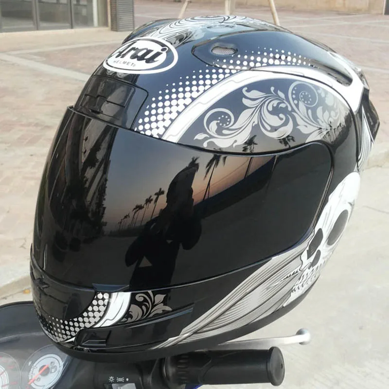 Free Shipping Skull Full Face Motorcycle Helmet Racing With Single Goggle Dot Approved Capacetes Casco motorbike M L XL XXL Size