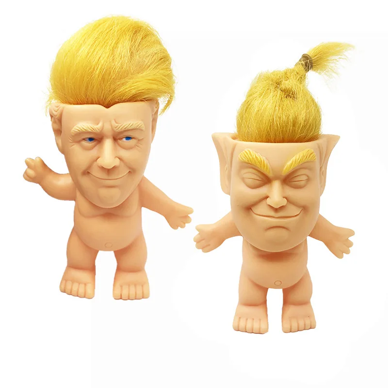 Американский Дональд Трамп экшн-фигурка Тролль игрушечные фигурки волосы шефу Лаки тролли забавные эластичные игрушки