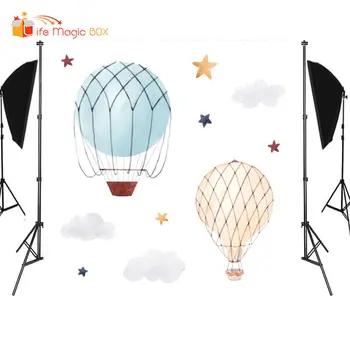 

LIFE MAGIC BOX Backdrops for Photo Hot Air Balloon Baby Shower Growth Photography Backgrounds