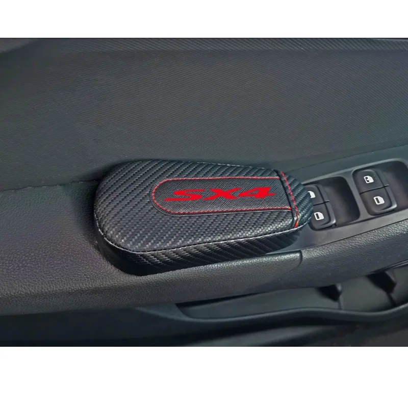 Автомобильный Стайлинг для Suzuki Sx4 1 шт., карбоновая Кожаная подушка для ног, наколенник, подлокотник, Накладка для интерьера, автомобильные аксессуары