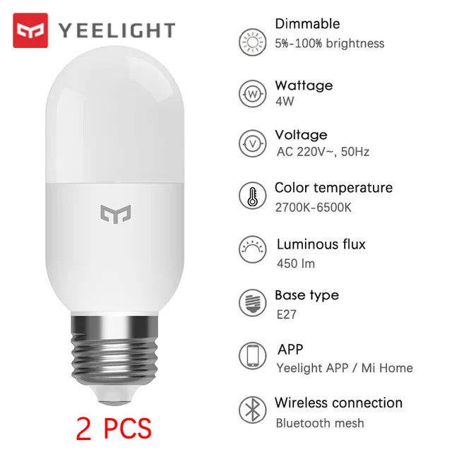 Yeelight Smart LED Bulb M2 Bluetooth Mesh E27 E14 Dimmable light Lamp APP control For Xiaomi smart home APP mi home Homekit 