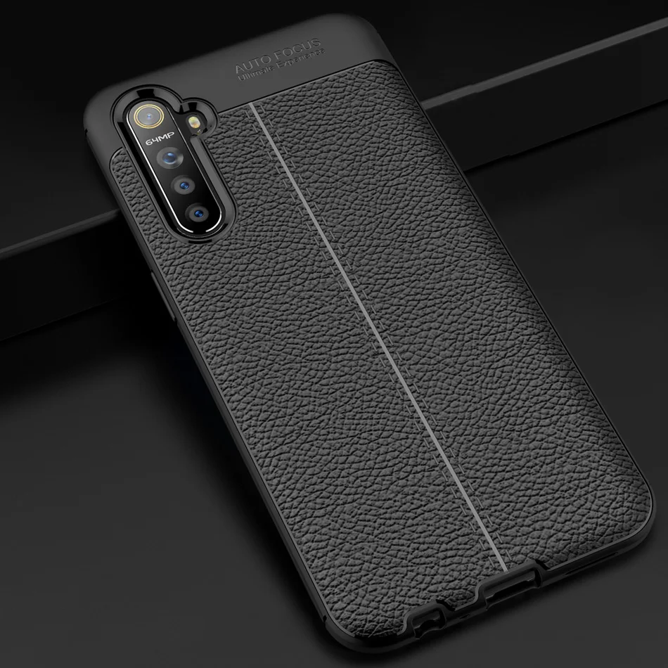 Чехол Realme X2 для OPPO XT кожаный мягкий чехол из ТПУ с рисунком личи Coque Capa|Бамперы| |