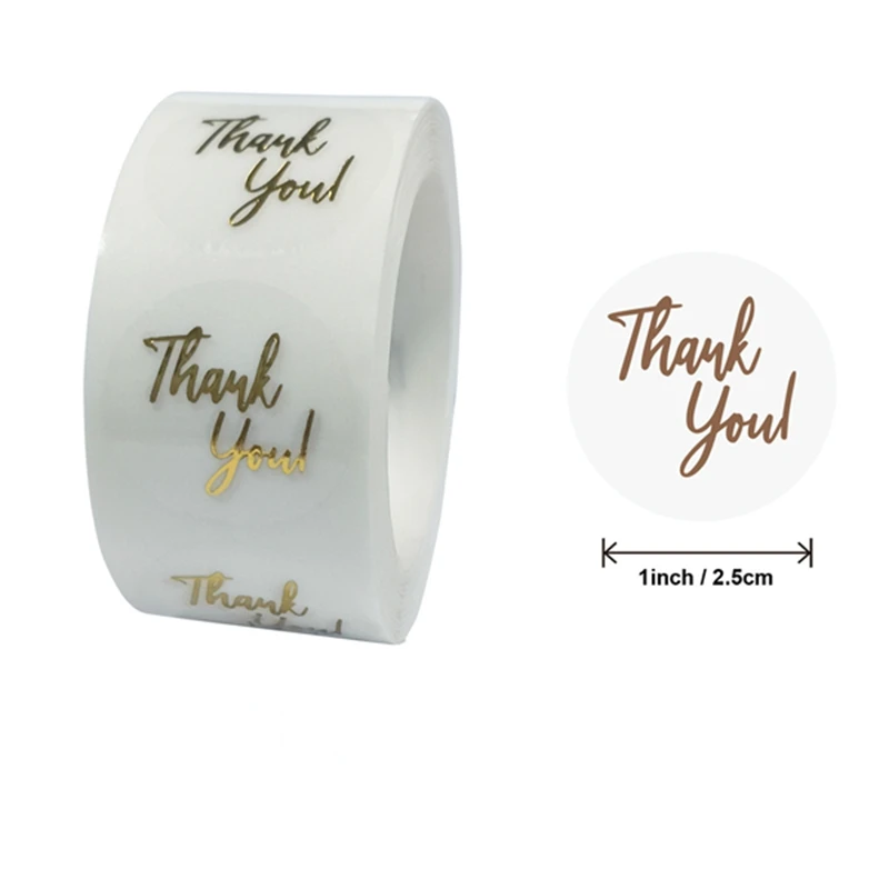 

500pcs Transparent Gold Stamp Thank You Stickers Merry Christmas Stickers Party Business Seal Label Tag Box Decor Accessory