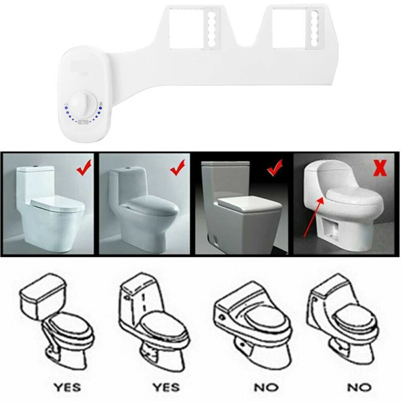 7/8 Self Cleaning Toilet seat bidet sprayer Two Nozzle Non Electric