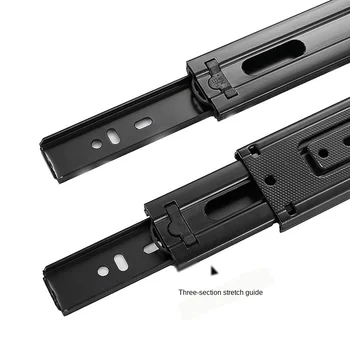 

Heavy-duty Slide Drawer Track Thicken 3-section Silent Slideway Three-section Rail Drawer Slide Cabinet Door Hardware 4512