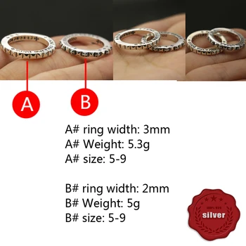 

A29 925 sterling silvery ring personality fashion punk hip-hop style retro simple cross flower eternal shape jewelry give gift
