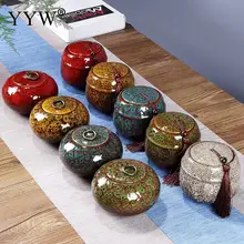 Керамическая чайная коробка канистра винтажная банка с китайским чаем пищевой контейнер Сахар Конфеты куб коробка для хранения чай Caddy Theedoos керамическая банка