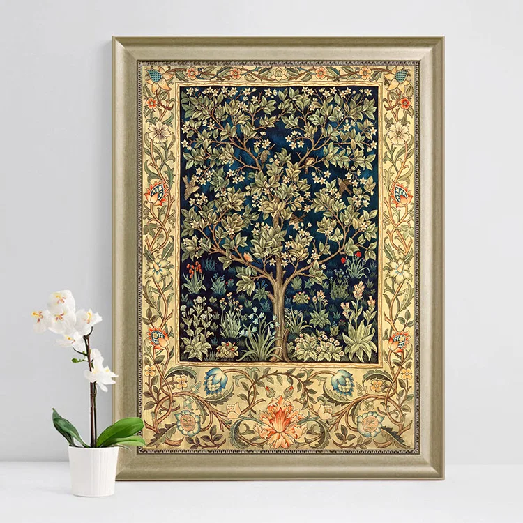

Needlework,DIY DMC cross stitch set full embroidery kit, classic lucky tree flower pattern cross-stitch gift, home